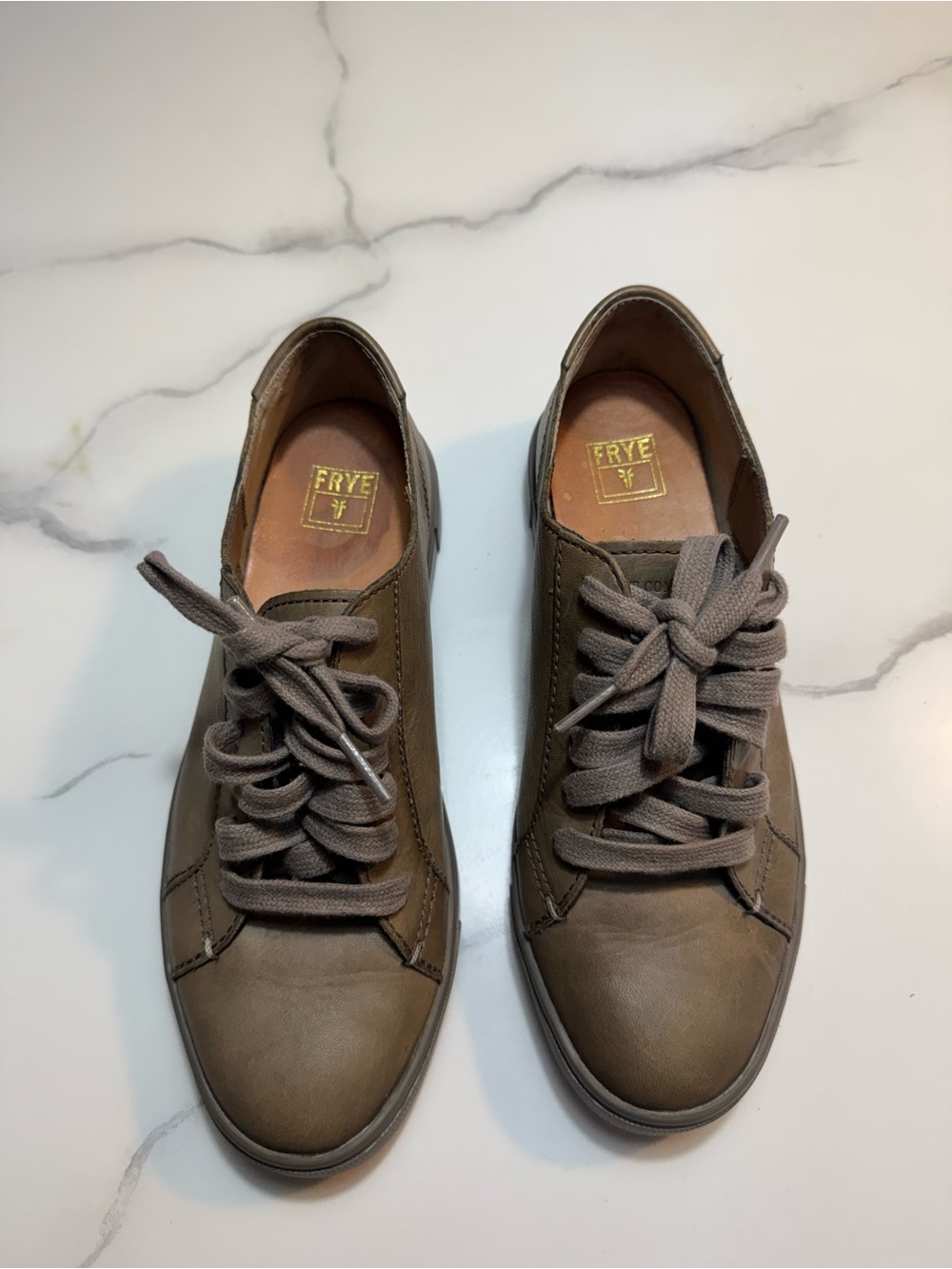 FRYE Women’s Brown Leather Lace-Up Sneakers